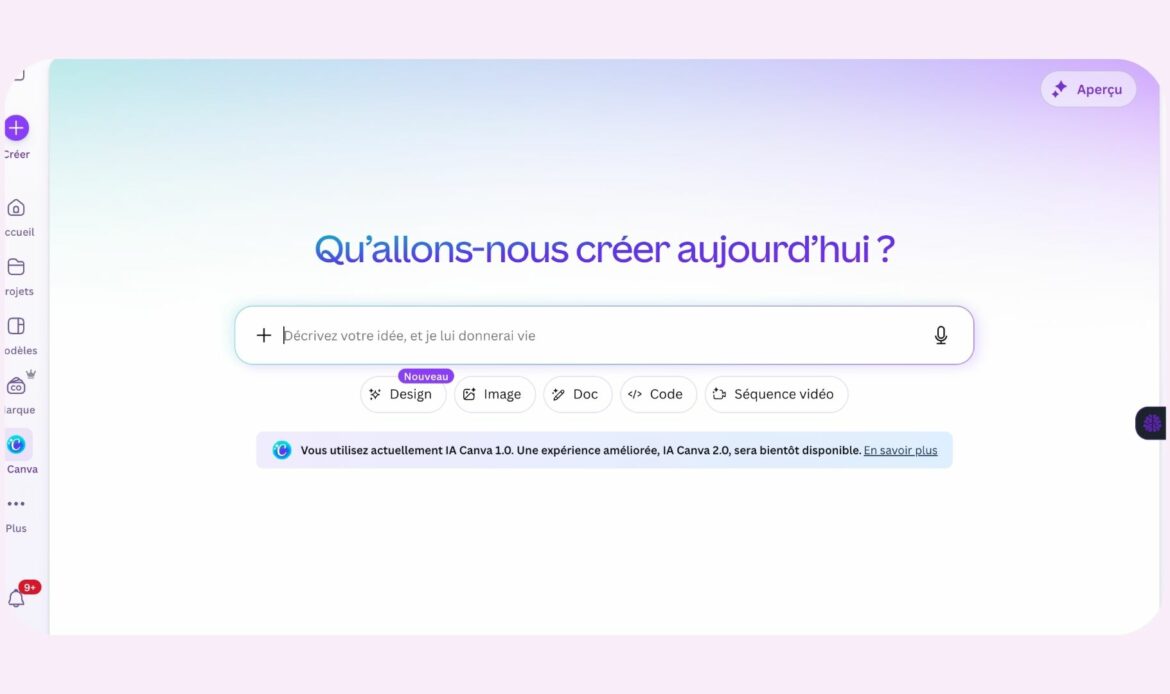 Canva IA 2.0 design conversationnel