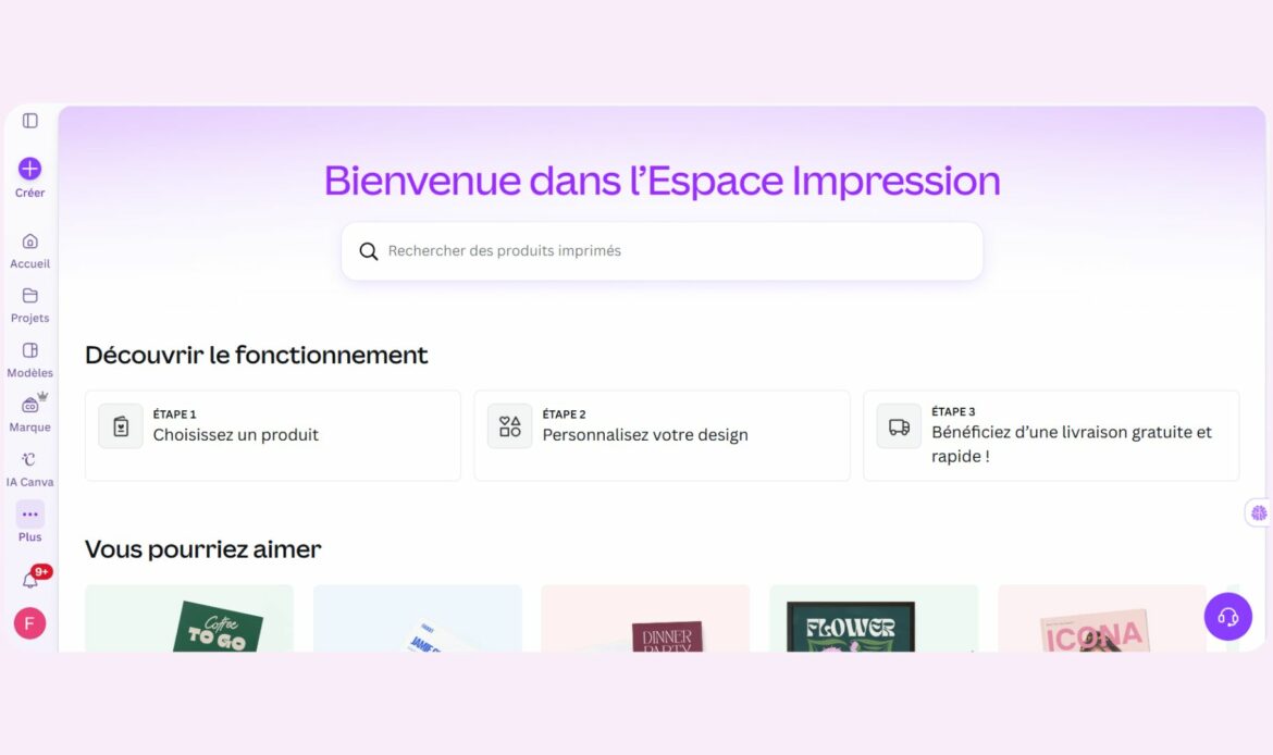 Canva IA 2.0 espace impression