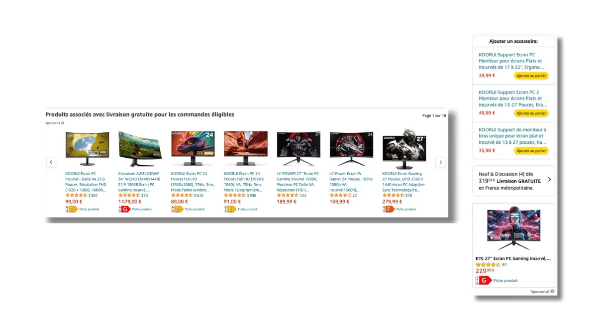 Cross selling des produits amazon ads