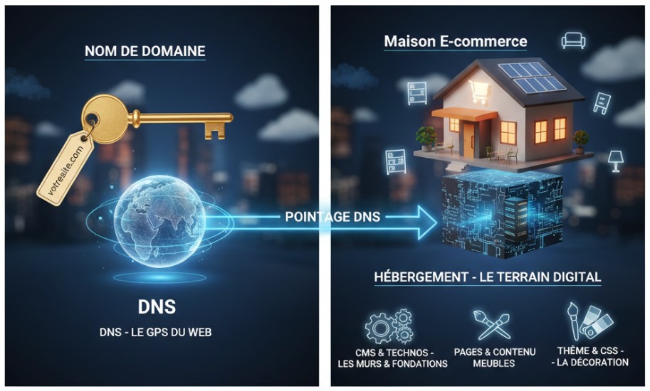 DNS nom de domaine hebergement en ecommerce