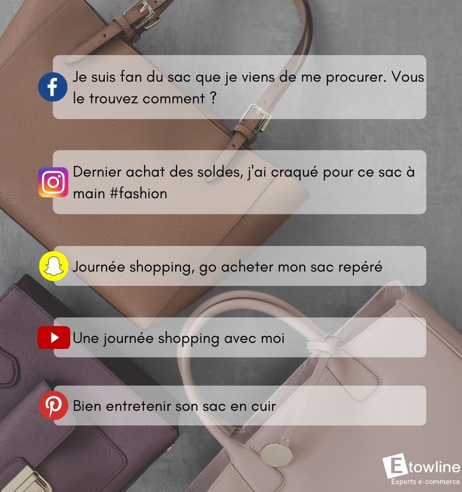 Exemples contenu réseaux sociaux - sac