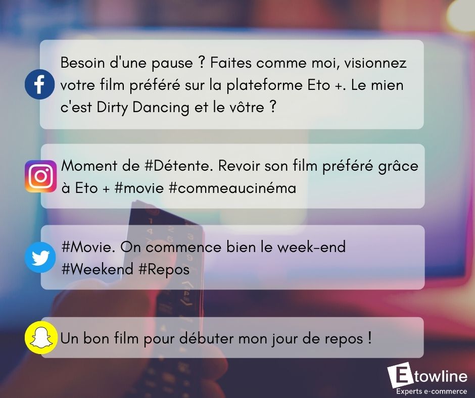 Exemples contenu réseaux sociaux - film