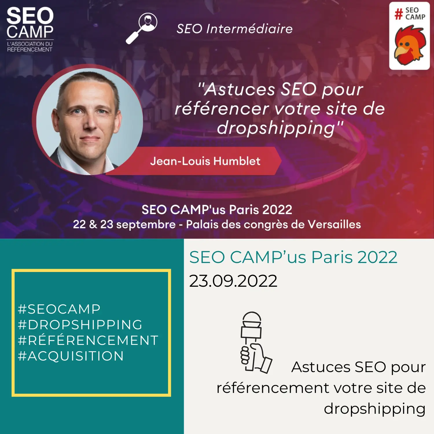 Conférence SEO CAMP’us : Astuces SEO pour référencer votre site de dropshipping