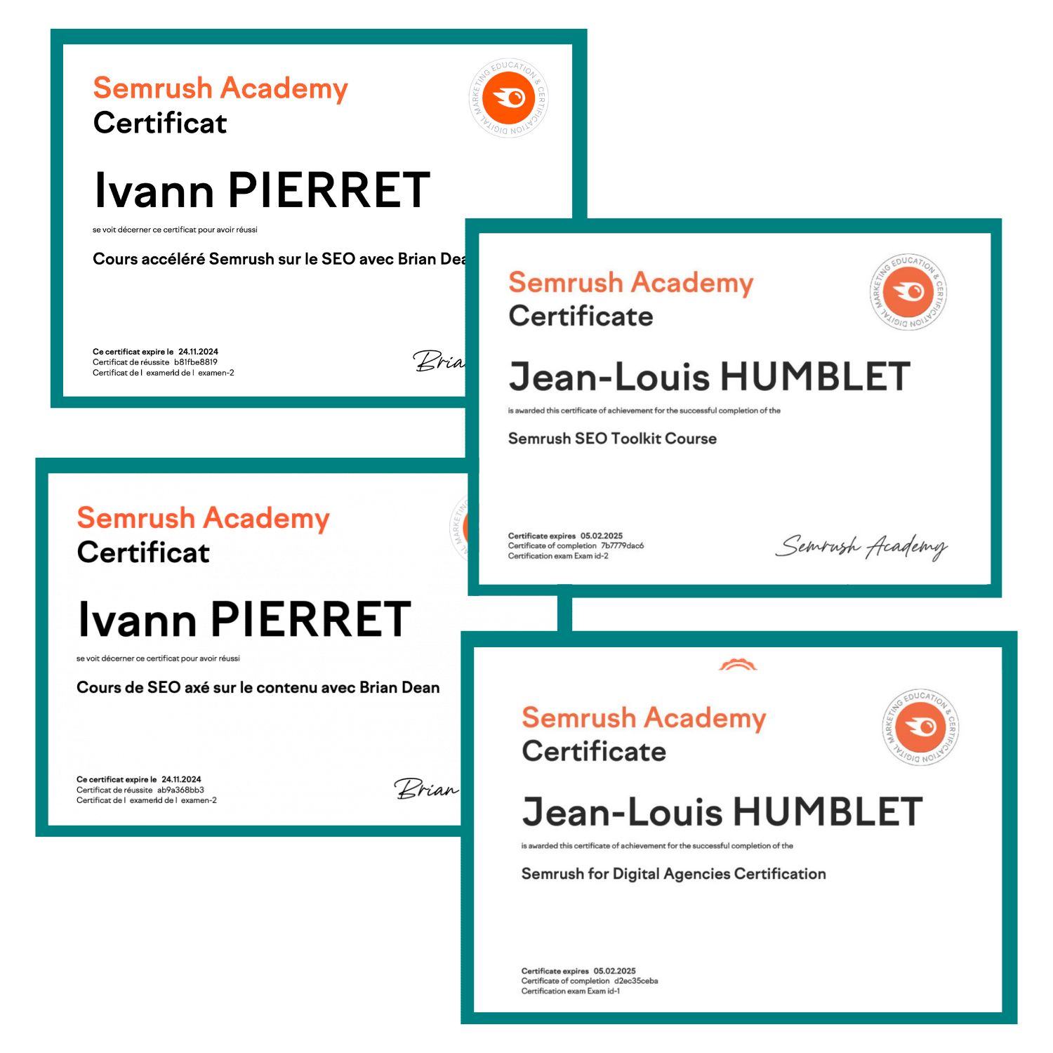 SEO ETOWLINE certifications