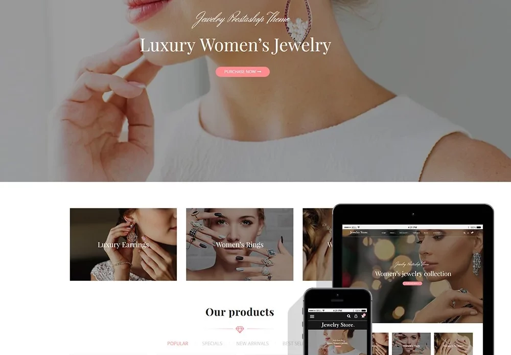 meilleur thème prestashop gratuit  jewelry store