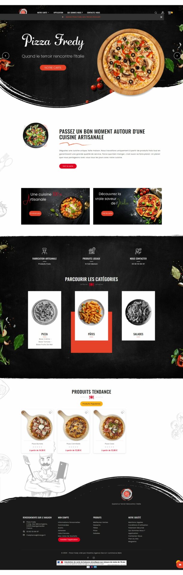 Nouveau site refonte pizza fredy- Etowline